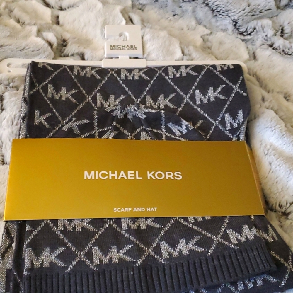 Michael Kors Metalic Infinity Scarf and Hat